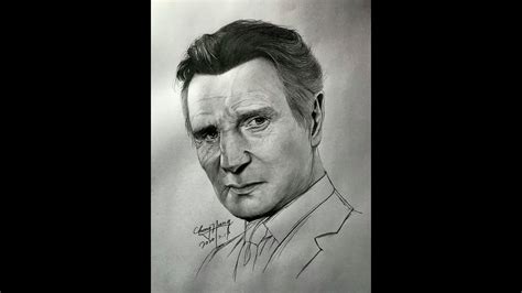 Liam Neeson Speed Drawing Chart Youtube