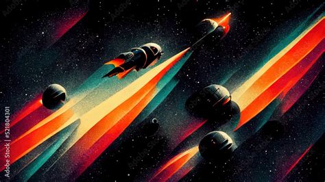 Retro Futuristic Space Wallpaper 4k Vintage Background Colorful