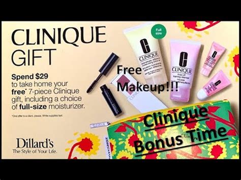 Dillards Clinique Bonus Days FREE MAKEUP AND SKINCARE Free 7 Piece