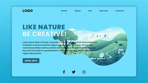 Responsive Website Landing Page Design Title Creative Nature Only Using CSS HTML LightXanh