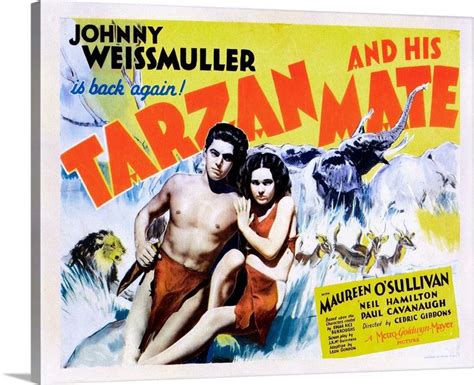 Tarzan And His Mate Us Poster Johnny Weissmuller Maureen Osullivan 1934 Tarzan Maureen O