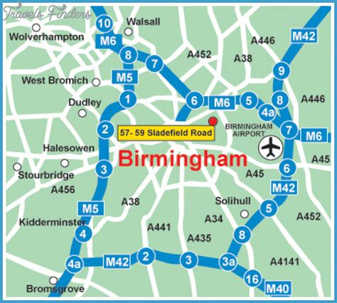 Birmingham Map Travelsfinderscom