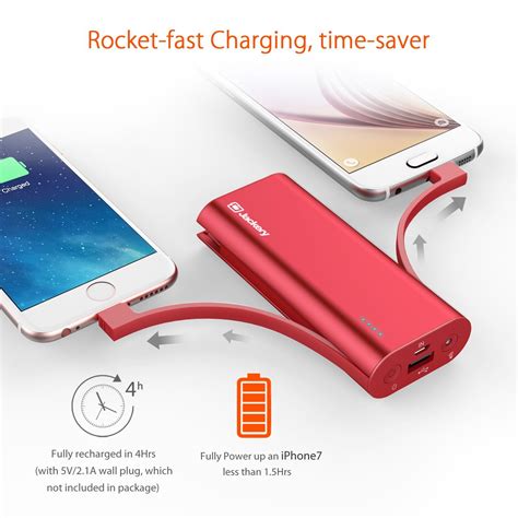Limited Red Jackery Bolt 6000mah Portable Charger Built In Lightning