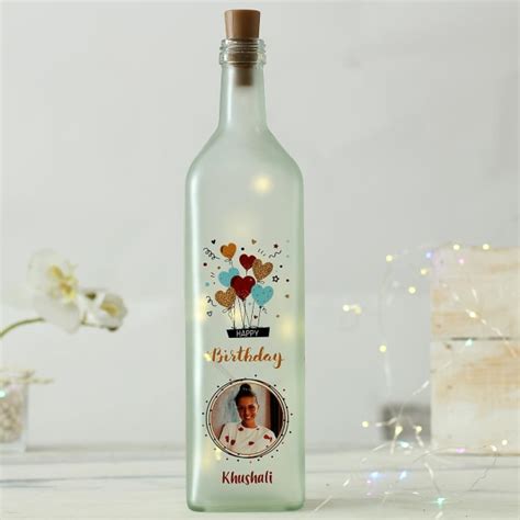 Leading indian gifts portal to send online gifts to india. Personalized Frosted LED Bottle Lamp for Birthday: Gift ...