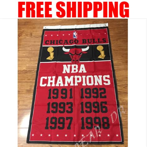 Chicago Bulls Champions Flag Nba Basketball Banner 3x5 Ft 2 Gromments