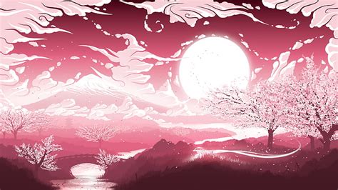 1920x1080px 1080p Free Download Fantasy Landscape Cherry Blossom