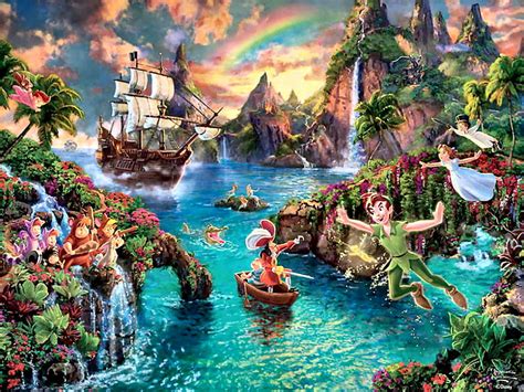 Peter Pan Art Fantasy Painting Pictura Thomas Kinkade Fairy