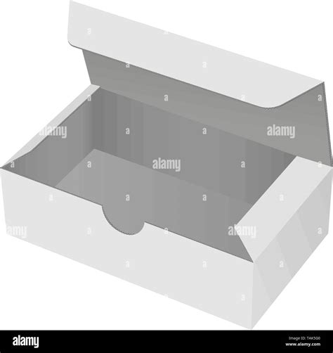 Paper Cardboard Box Template Open Gray Empty Carton Stock Vector Image And Art Alamy