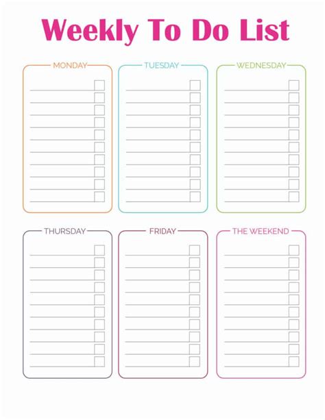 Free Printable To Do Lists To Get Organized Printable Templates