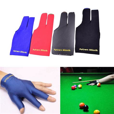 Color Spandex Snooker Billiard Cue Glove Pool Left Hand Open Three Finger Glove In Snooker
