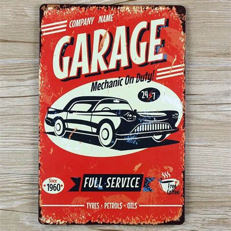 Garage And Vintage Car Metal Tin Signs Malt Vintage Home Decor