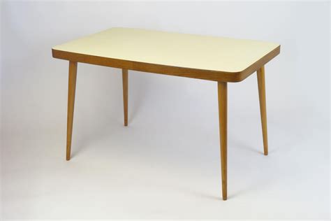 Yellow Top Wooden Dining Table 1950s For Sale At Pamono