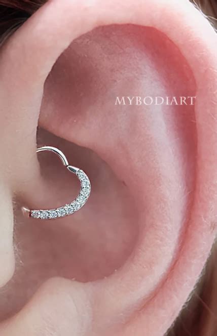 Amore Crystal Heart Daith Ear Piercing Daith Ear Piercing Daith