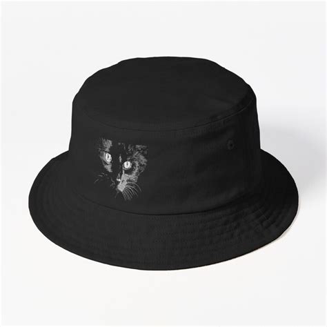 Charcoal Artistic Black Cat Portrait Bucket Hat By Taiche Cat