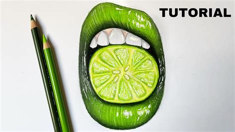 How To Draw Lime Lips Color Pencil Tutorial Youtube