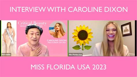 interview with caroline dixon miss florida usa 2023 youtube