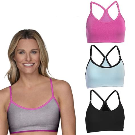 2pk Fruit Of The Loom Sports Bra Racerback Keeps Cool And Dry Sports