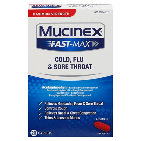 Save On Mucinex Fast Max Cold Flu And Sore Throat Maximum Strength
