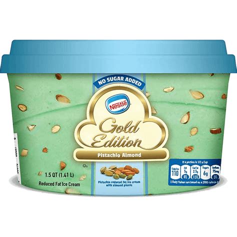 Nestle Gold Edition Ice Cream Pistacho Almond No Sugar Added Tubs