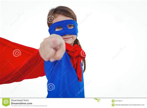 Masked Girl Pretending To Be Superhero Stock Image Image Of Girl Hero 64716217