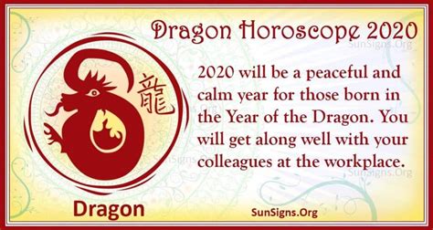 Dragon Horoscope 2020 - Free Astrology Predictions! - SunSigns.Org
