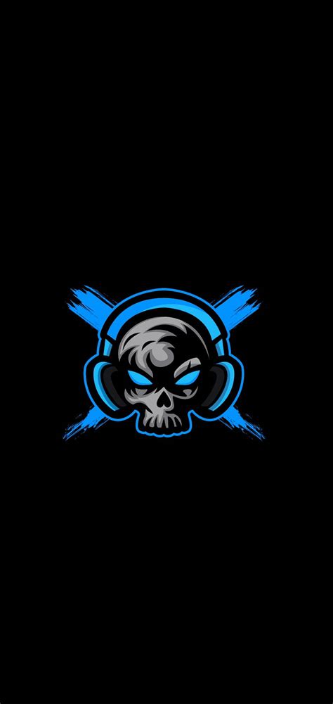 Download Enthralling Skull With Headphones Gaming Logo Hd Wallpaper
