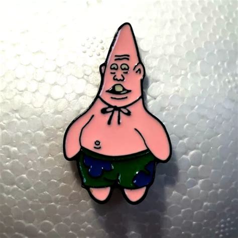 Rare Pinhead Patrick Meme Dumb Stupid Face Spongebob Squarepants Enamel