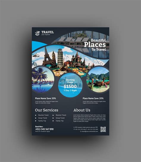 Travel Agency Flyer Template Travel Brochure Design Brochure Design