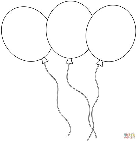 Three Balloons Coloring Page Free Printable Coloring Pages