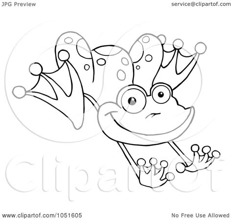 Royalty Free Vector Clip Art Illustration Of An Outline Of A Leaping Frog By Hit Toon 1051605