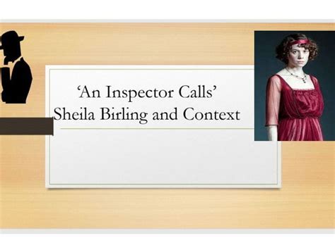 An Inspector Calls Sheila Birling And Context Teaching Resources