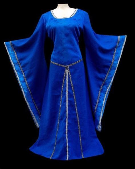 Medieval Gown Blue Cosplay Outfits Royal Outfits