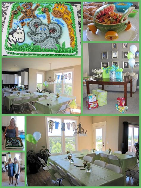 Check out our signs, party hats, guest books, & more. safari baby shower decorations | helped put together this ...