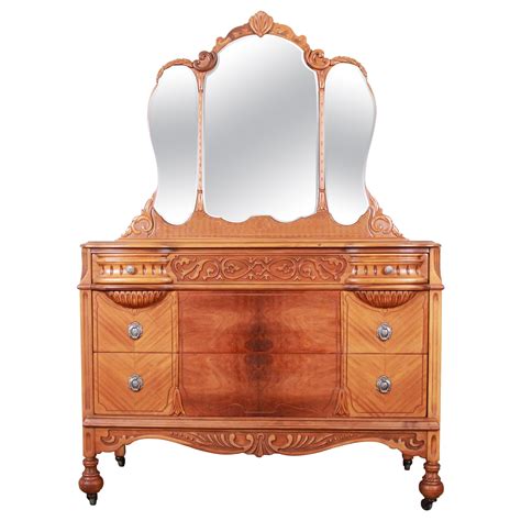 Art Deco Mahogany Vanity Dresser With Mirror For Sale At 1stdibs