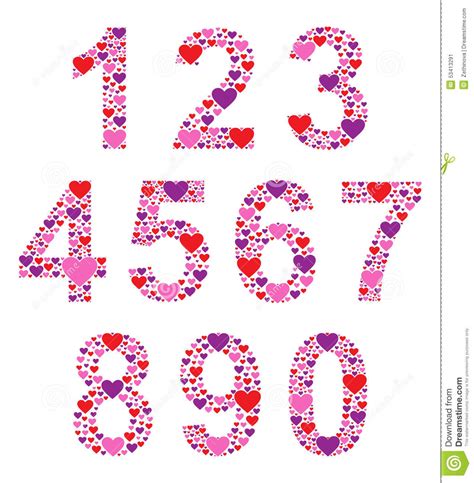 Hearty Numbers Stock Illustration Illustration Of Shape 53413291