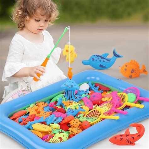 Childrens Magnetic Fishing Toy With Inflatable Pool Fruugo Sk
