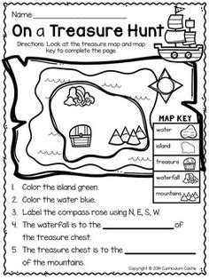 Spookytown Map Worksheet | 1st grade worksheets | 3rd grade social