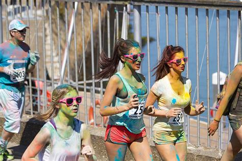 Color Run Rainbow Run Running Runners Jogging Race Paint Young