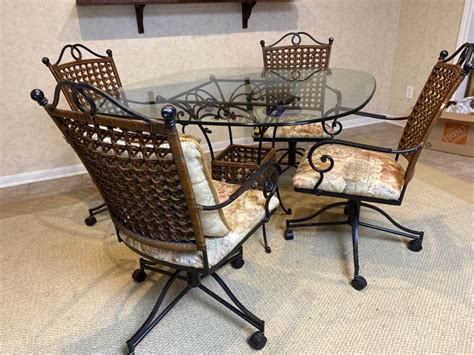Kitchen Table With Rolling Chairs Dinette Sets With Caster Chairs You