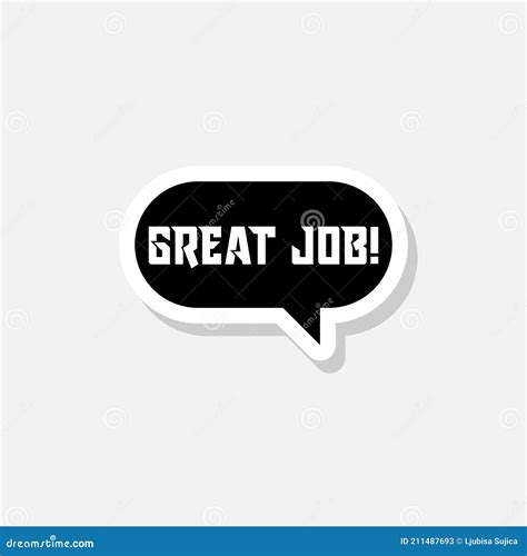 Great Job Symbol Sticker Icon Stock Vector Illustration Of Employer