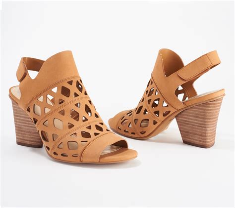 (QVC) Vince Camuto Cutout Nubuck Heeled Sandals- Deverly - TVShoppingQueens