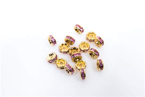 5mm Swarovski Light Rose Quartz On Gold Rondelle Spacer Beads 100 Pcs