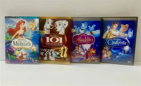 Disney Platinum Edition Dvd Bundle Aladdin Cinderella 101 Dalmatians