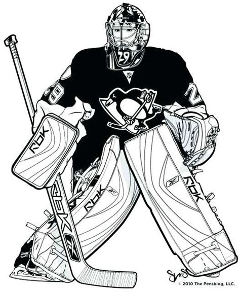 Montreal Canadiens Goalie Coloring Pages Sketch Coloring Page