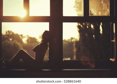 Beautiful Naked Woman Sitting On Window Stock Photo Shutterstock