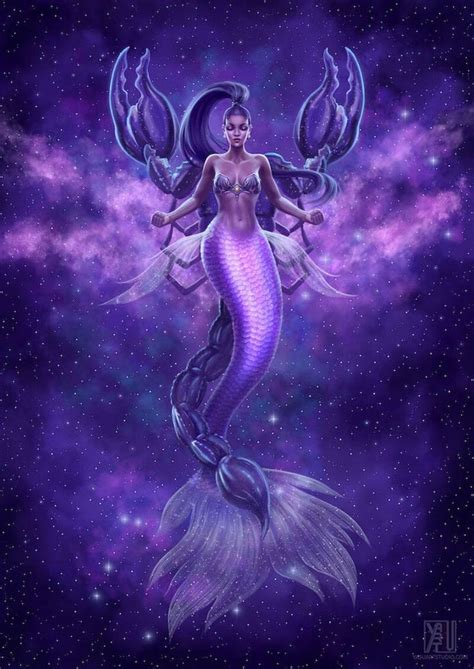 A Mermaid Sitting On Top Of A Purple Fish