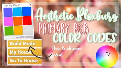 Primary Colors For Bloxburg
