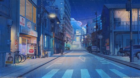 Night City Anime Scenery 1920x1080 Wallpaper