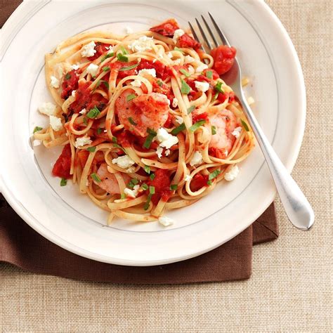Shrimp And Tomato Linguine Toss Recipe Taste Of Home