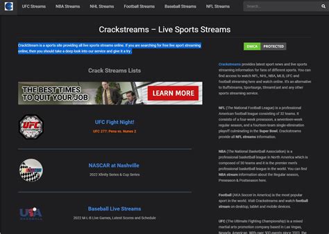 Crackstreams NHL UFC NBA NFL Football Baseball Live Crack Stream